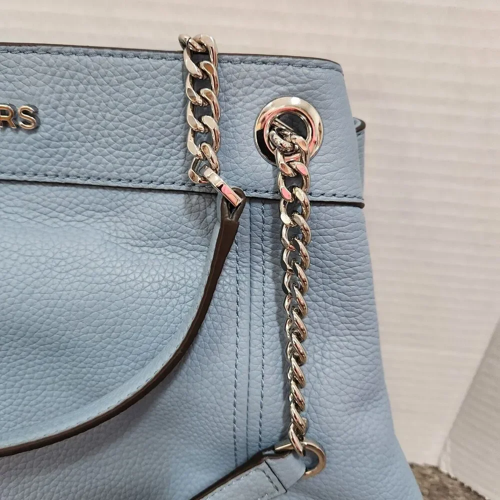 MICHAEL KORS Jet Set Item Large Chain Shoulder Tote in Pebbled Leather P…